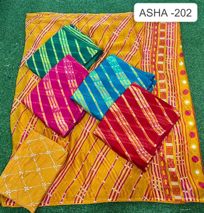 Asha 202 By Kalpatru Chiffon Printed Sarees Wholesale Shop In Surat